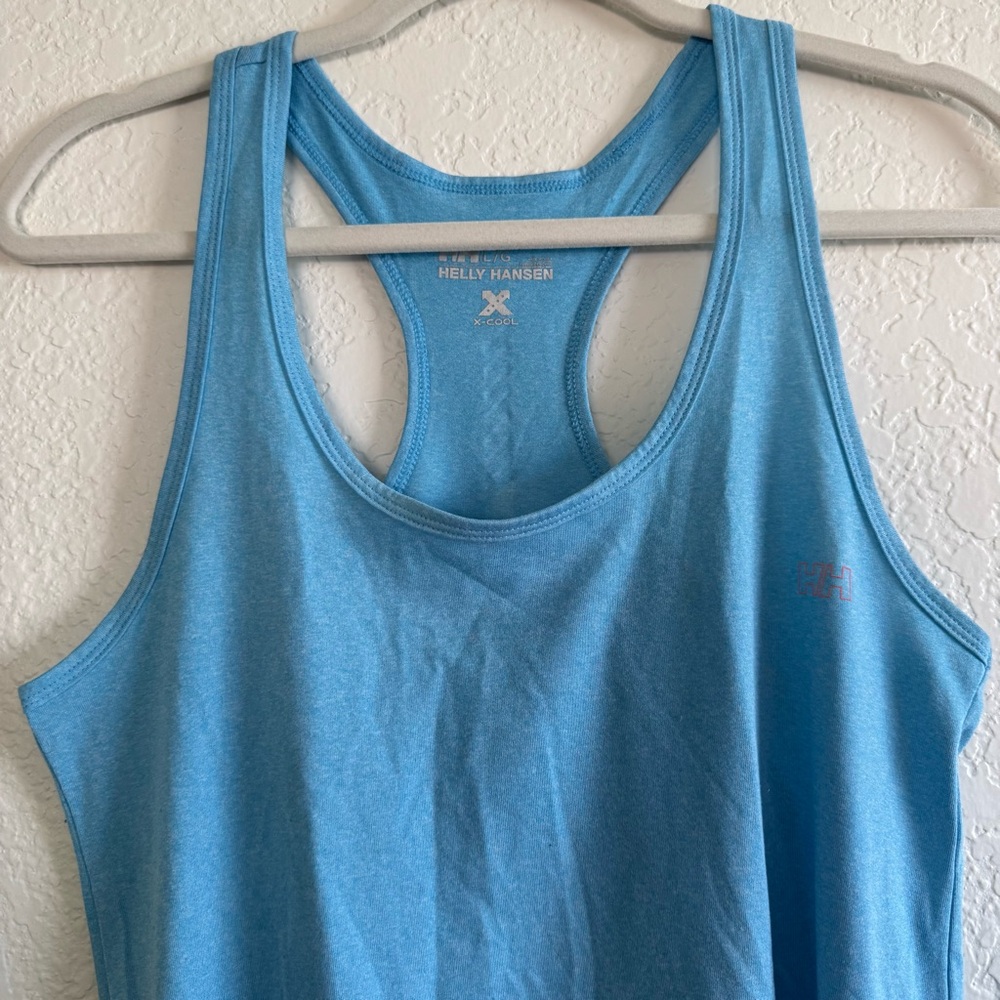 EUC Helly Hansen Light Blue Racerback Tank Top HH X COOL - Picture 2 of 6